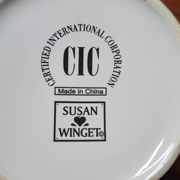 Susan Winget Angel Tots Christmas Mug CIC Folk Art Angels Bears Holiday - Picture 8 of 9